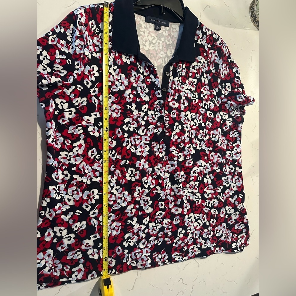 Tommy Hilfiger Women's Floral Print Polo Shirt Plus Size XL - Picture 5 of 6